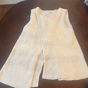 Cream Sleeveless Knit Top
